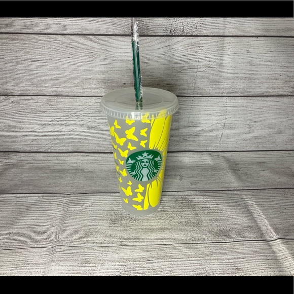 Butterfly Sunflower Custom Starbucks Cup - Picture 1 of 3